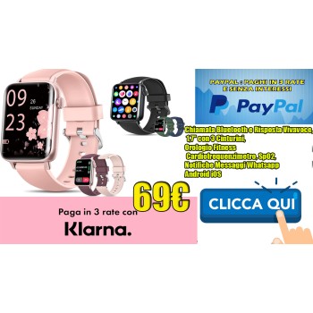 Smartwatch  Chiamata Bluetooth e Risposta Vivavoce, Smart Watch da 1,7'' con 3 Cinturini